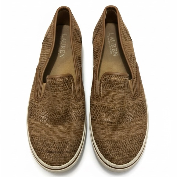 3/$25  Ralph Lauren Brown Textured Loafers - Picture 1 of 1
